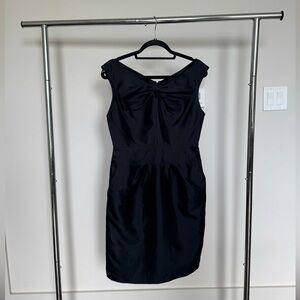 Magaschoni Black Sheath Mini Dress Sweetheart Neckline